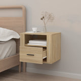 Wall-mounted Bedside Cabinet Sonoma Oak 50x36x40 cm - Side View