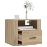 Wall-mounted Bedside Cabinet Sonoma Oak 50x36x40 cm - Top-Down View