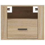 Wall-mounted Bedside Cabinet Sonoma Oak 50x36x40 cm - 45-Degree Angle