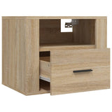 Wall-mounted Bedside Cabinet Sonoma Oak 50x36x40 cm - Rear View