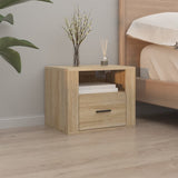 Wall-mounted Bedside Cabinets 2 pcs Sonoma Oak 50x36x40 cm - Side View
