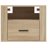 Wall-mounted Bedside Cabinets 2 pcs Sonoma Oak 50x36x40 cm - Rear View