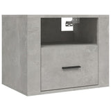 Wall-mounted Bedside Cabinet Concrete Grey 50x36x40 cm - Front View