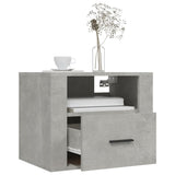 Wall-mounted Bedside Cabinet Concrete Grey 50x36x40 cm - Top-Down View