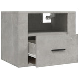Wall-mounted Bedside Cabinet Concrete Grey 50x36x40 cm - Rear View
