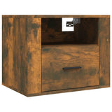 Wall-mounted Bedside Cabinet Smoked Oak 50x36x40 cm - Front View