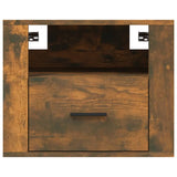 Wall-mounted Bedside Cabinets 2 pcs Smoked Oak 50x36x40 cm - Rear View