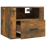 Wall-mounted Bedside Cabinets 2 pcs Smoked Oak 50x36x40 cm - Close-Up Angle