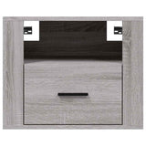 Wall-mounted Bedside Cabinet Grey Sonoma 50x36x40 cm - Rear View