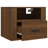 Wall-mounted Bedside Cabinet Brown Oak 50x36x40 cm - Rear View