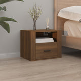 Wall-mounted Bedside Cabinets 2 pcs Brown Oak 50x36x40 cm - Side View