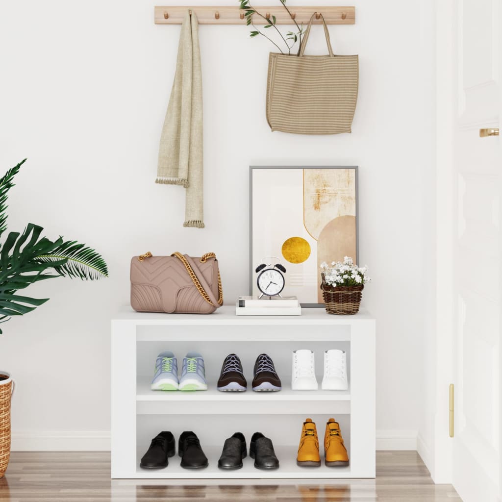 Shoe Rack White 75x35x45 cm Engineered Wood