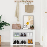 Shoe Rack White 75x35x45 cm Engineered Wood - Side View
