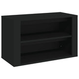 Shoe Rack Black 75x35x45 cm Engineered Wood - Front View