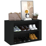 Shoe Rack Black 75x35x45 cm Engineered Wood - Top-Down View