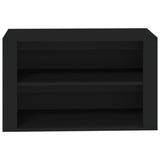 Shoe Rack Black 75x35x45 cm Engineered Wood - 45-Degree Angle