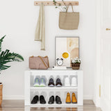 Shoe Rack High Gloss White 75x35x45 cm Engineered Wood - Side View