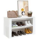 Shoe Rack High Gloss White 75x35x45 cm Engineered Wood - Top-Down View