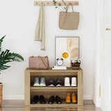 Shoe Rack Sonoma Oak 75x35x45 cm Engineered Wood - Side View