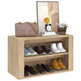 Shoe Rack Sonoma Oak 75x35x45 cm Engineered Wood - Top-Down View