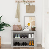 Shoe Rack Concrete Grey 75x35x45 cm Engineered Wood - Side View