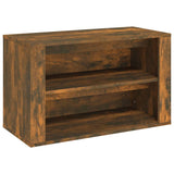 Shoe Rack Smoked Oak 75x35x45 cm Engineered Wood - Front View