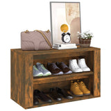 Shoe Rack Smoked Oak 75x35x45 cm Engineered Wood