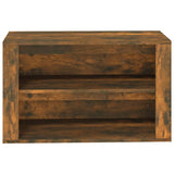 Shoe Rack Smoked Oak 75x35x45 cm Engineered Wood - 45-Degree Angle