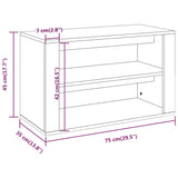 Shoe Rack Smoked Oak 75x35x45 cm Engineered Wood - Low Angle