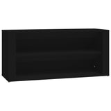 Shoe Rack Black 100x35x45 cm Engineered Wood - Front View