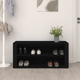 Shoe Rack Black 100x35x45 cm Engineered Wood - Side View
