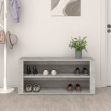 Shoe Rack Concrete Grey 100x35x45 cm Engineered Wood - Side View