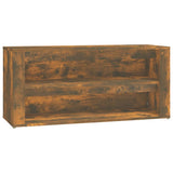 Shoe Rack Smoked Oak 100x35x45 cm Engineered Wood - Front View