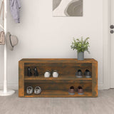 Shoe Rack Smoked Oak 100x35x45 cm Engineered Wood - Side View