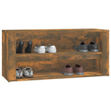 Shoe Rack Smoked Oak 100x35x45 cm Engineered Wood - Top-Down View