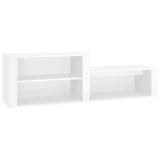 Shoe Cabinet High Gloss White 150x35x45 cm Engineered Wood - Front View