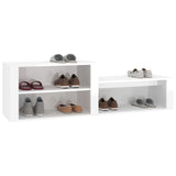 Shoe Cabinet High Gloss White 150x35x45 cm Engineered Wood - Top-Down View