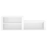 Shoe Cabinet High Gloss White 150x35x45 cm Engineered Wood - 45-Degree Angle