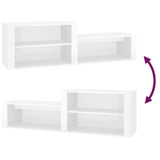 Shoe Cabinet High Gloss White 150x35x45 cm Engineered Wood - Close-Up Angle