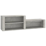 Shoe Cabinet Concrete Grey 150x35x45 cm Engineered Wood - Front View