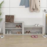 Shoe Cabinet Concrete Grey 150x35x45 cm Engineered Wood - Side View