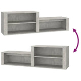 Shoe Cabinet Concrete Grey 150x35x45 cm Engineered Wood - Close-Up Angle