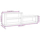 Shoe Cabinet Concrete Grey 150x35x45 cm Engineered Wood - Extra Image