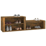 Shoe Cabinet Smoked Oak 150x35x45 cm Engineered Wood - Top-Down View