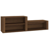 Shoe Cabinet Brown Oak 150x35x45 cm Engineered Wood - Front View