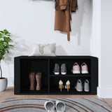 Shoe Cabinet Black 100x35x45 cm Engineered Wood - Side View
