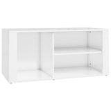 Shoe Cabinet High Gloss White 100x35x45 cm Engineered Wood - Front View