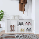 Shoe Cabinet High Gloss White 100x35x45 cm Engineered Wood - Side View
