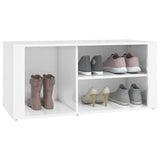 Shoe Cabinet High Gloss White 100x35x45 cm Engineered Wood - Top-Down View