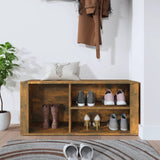 Shoe Cabinet Smoked Oak 100x35x45 cm Engineered Wood - Side View